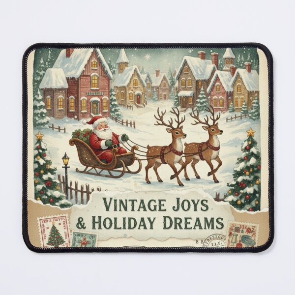 Item preview, Vintage Victorian Santa Claus Sleigh Ride | Old Fashioned Winter Village Christmas Art | Antique Father Christmas and Reindeer designed and sold by kinany00.