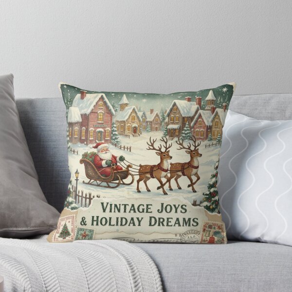 Item preview, Vintage Victorian Santa Claus Sleigh Ride | Old Fashioned Winter Village Christmas Art | Antique Father Christmas and Reindeer designed and sold by kinany00.