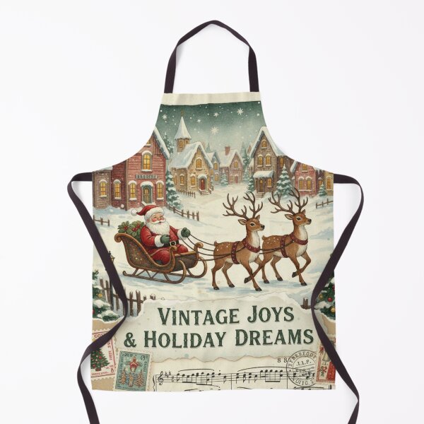 Item preview, Vintage Victorian Santa Claus Sleigh Ride | Old Fashioned Winter Village Christmas Art | Antique Father Christmas and Reindeer designed and sold by kinany00.