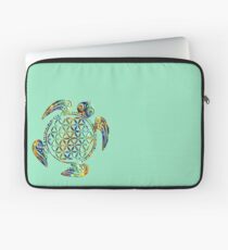 Flower Of Life - Sea Turtle - Green Blue Orange Laptop Sleeve