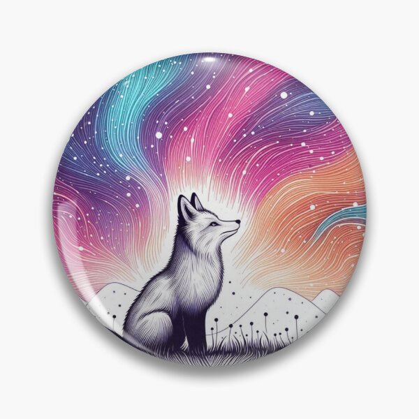 Item preview, Celestial Galaxy Fox Under Aurora Sky designed and sold by BigBlueArt.