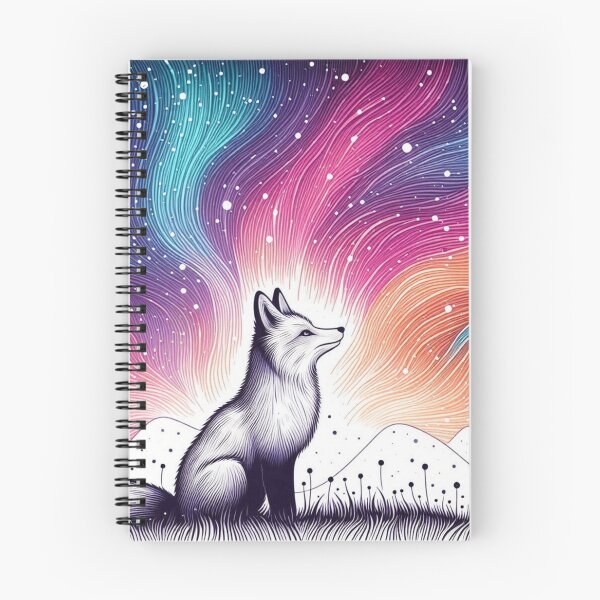 Item preview, Celestial Galaxy Fox Under Aurora Sky designed and sold by BigBlueArt.
