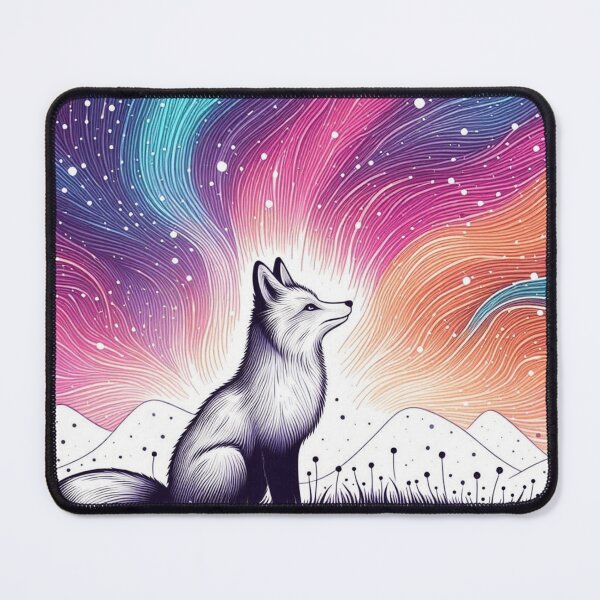Item preview, Celestial Galaxy Fox Under Aurora Sky designed and sold by BigBlueArt.
