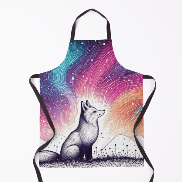 Item preview, Celestial Galaxy Fox Under Aurora Sky designed and sold by BigBlueArt.