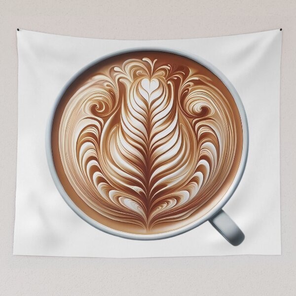 Item preview, Latte Art Coffee Barista Cafe Culture Illustration designed and sold by DrawDrip.