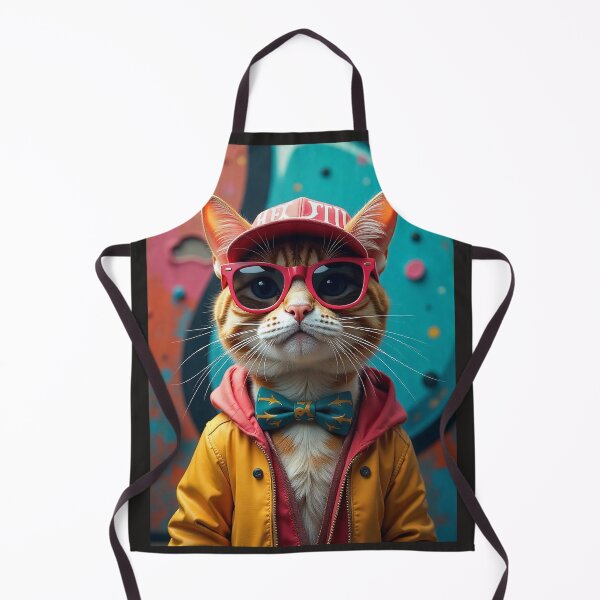Item preview, Cat wearing a raincoat and sunglasses designed and sold by BenCoStyle.
