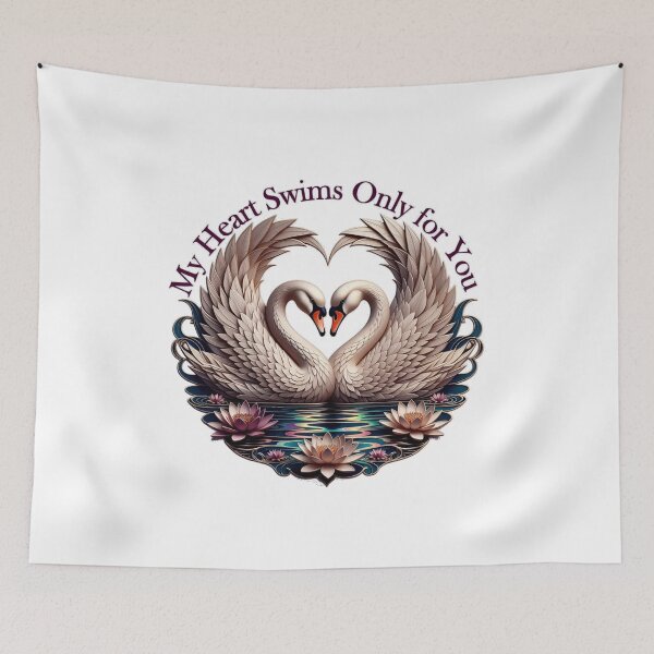 Item preview, My Heart Swims Only for You Swan Heart T-Shirt | Romantic Swan Emblem Tee | Intricate Affection Collection designed and sold by YMLux.