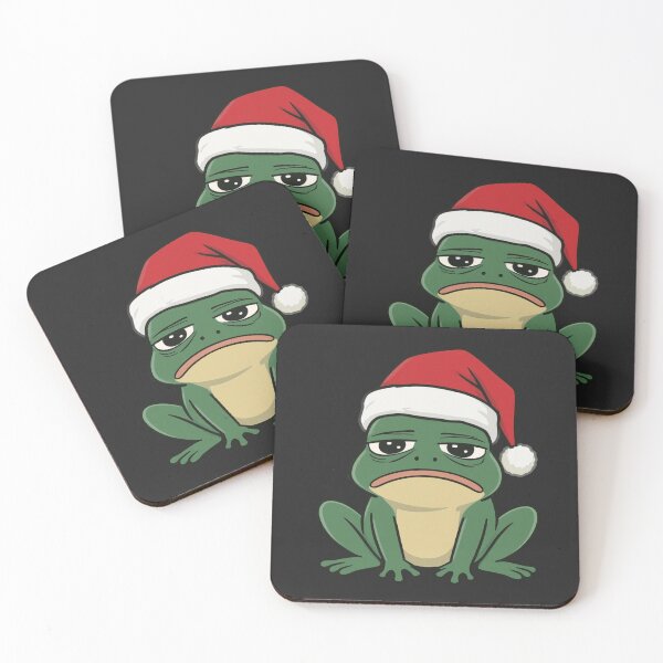 Item preview, Moody Frog in Santa Hat | Funny Minimal Christmas Frog designed and sold by ColorSplash123.