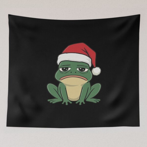Item preview, Moody Frog in Santa Hat | Funny Minimal Christmas Frog designed and sold by ColorSplash123.