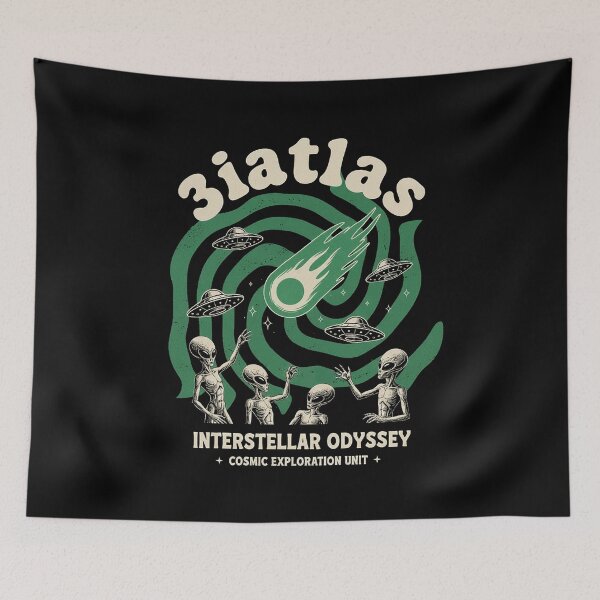 Aperçu de l'œuvre 3iATLAS Interstellar Odyssey Retro Alien Comet Art créée et vendue par zzz888.