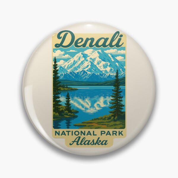 Item preview, Denali National Park Retro Mountain Wilderness designed and sold by Gideon Emmerich.