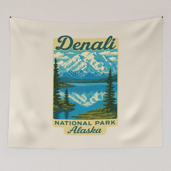 Item preview, Denali National Park Retro Mountain Wilderness designed and sold by Gideon Emmerich.