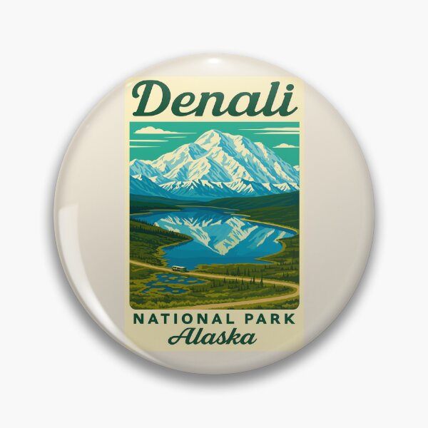 Item preview, Denali National Park Retro Mountain Wilderness designed and sold by Gideon Emmerich.