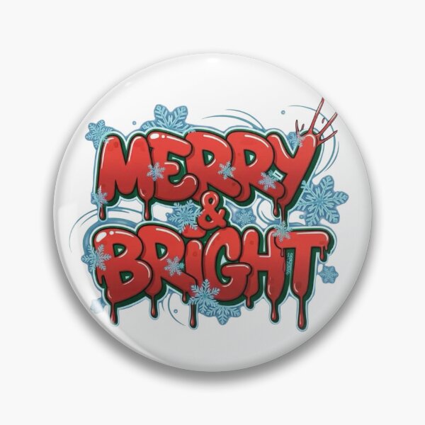 Item preview, MERRY & BRIGHT" Bubble Graffiti Christmas T-Shirt Design designed and sold by VandalMuse.