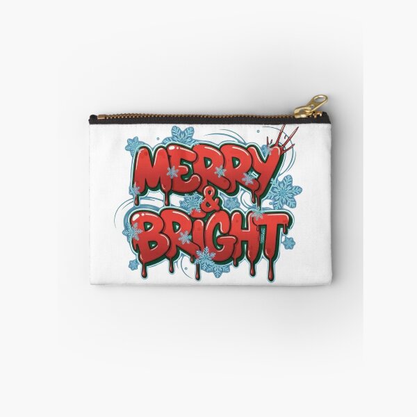 Item preview, MERRY & BRIGHT" Bubble Graffiti Christmas T-Shirt Design designed and sold by VandalMuse.