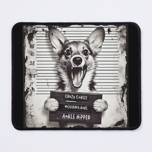 Item preview, Funny Corgi Mugshot – “Ankle Nipper” Pembroke Corgi Prison Graphic designed and sold by Kmcantley.