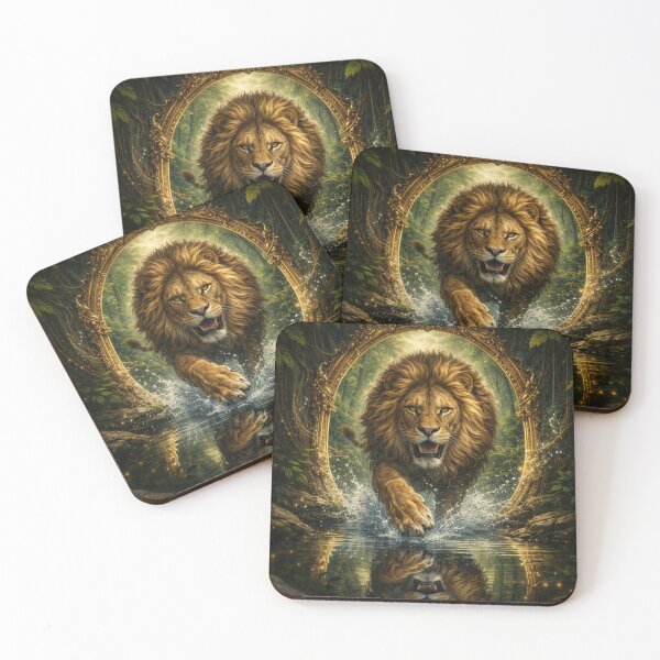 Item preview, Lion Portal Guardian – Majestic King of the Forest designed and sold by GeoWild Designs.
