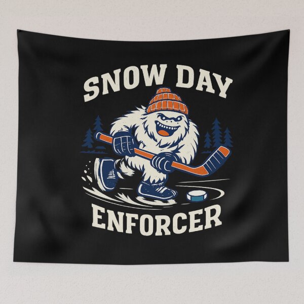 Item preview, Snow Day Enforcer  | Funny Bigfoot Hockey T-Shirt Winter Design designed and sold by DailyDrivesct.