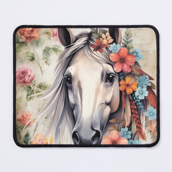 Item preview,  White horse in flowers. designed and sold by MagelliShop.