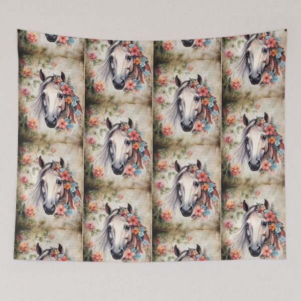 Item preview,  White horse in flowers. designed and sold by MagelliShop.