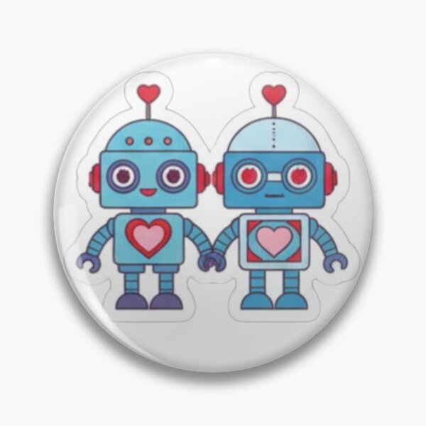 Item preview, Vintage Bot Romance ​Retro Robot Soulmates designed and sold by ZyVoAli.