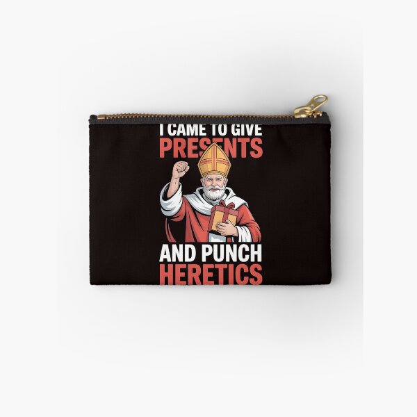 Item preview, I Came to Give Presents and Punch Heretics – Catholic Christmas Humor Design designed and sold by Redgiant87x.