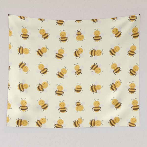 Item preview, Cute Honey Bees Pattern – Yellow & Black Bee Seamless Design designed and sold by SunnyIris.