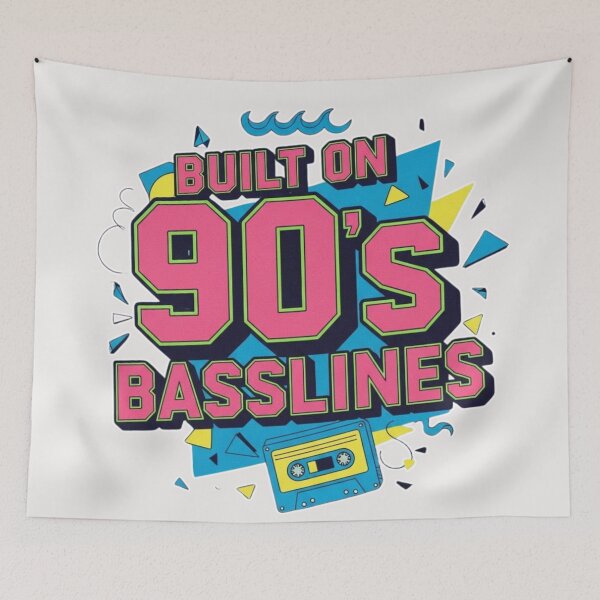 Item preview, Built on 90s Basslines – Retro Music Vibes, 1990s Hip-Hop & Dance Culture Design designed and sold by FitEnvy.
