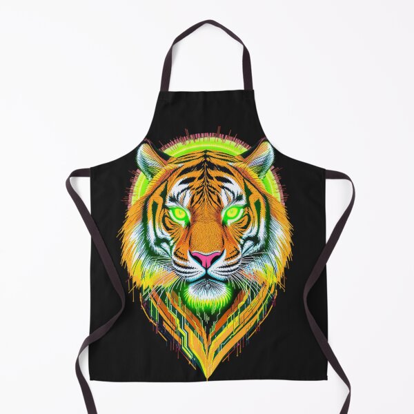 Item preview, Neon Tiger with Circuit Stripes | Futuristic Tech Tiger Vector Art designed and sold by ColorSplash123.