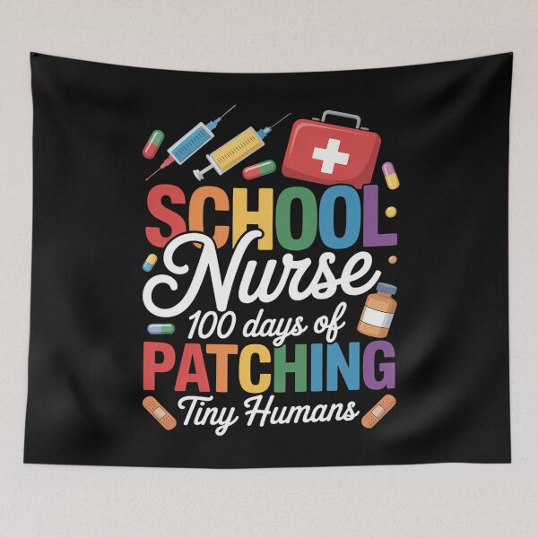 Item preview, School Nurse Cute 100th Day Of School designed and sold by tiekanamac.