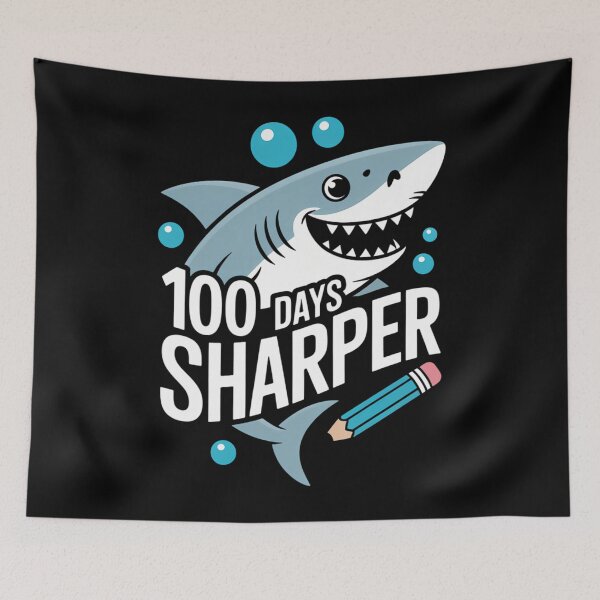 Item preview, Shark 100th Day of School Cute designed and sold by tiekanamac.
