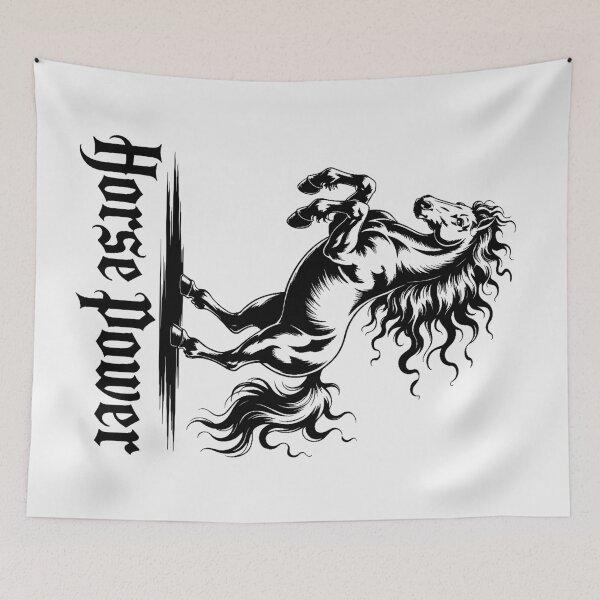 Item preview, Fire Horse Power, Black and White, Tatoo Style designed and sold by SolaoLab.