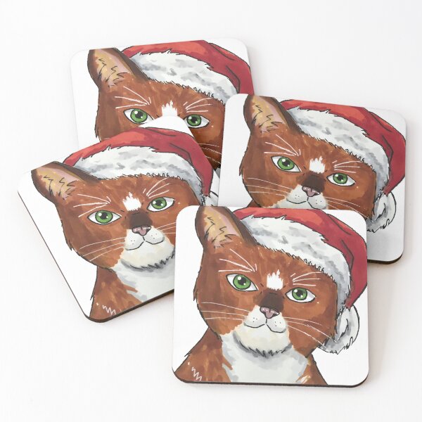 Item preview, Orange cat in Santa Hat designed and sold by Tehangelic101.
