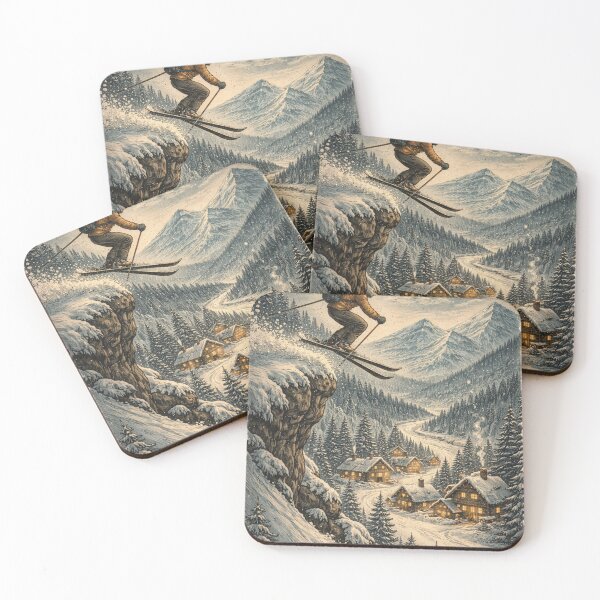 Item preview, Ski Jumping Under the Winter  Moon designed and sold by CzipipitoStudio.