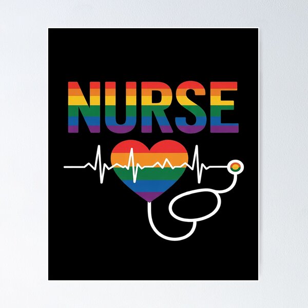 Item preview, Nurse LGBT Flag Registered Nursing RN Rainbow Gay Pride  designed and sold by MythWoot.
