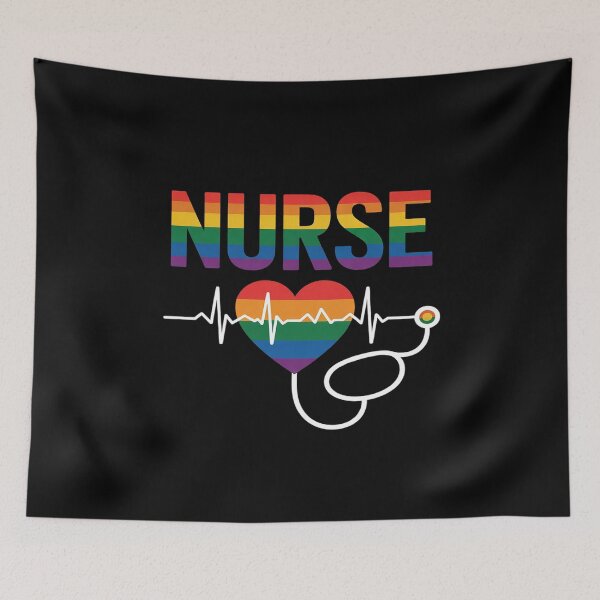 Item preview, Nurse LGBT Flag Registered Nursing RN Rainbow Gay Pride  designed and sold by MythWoot.