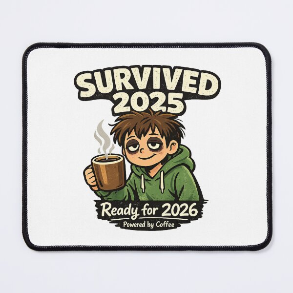 Item preview, Survivor of 2025 – Ready for 2026 | Humor, Coffee & Fatigue designed and sold by mocci10.