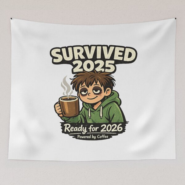 Item preview, Survivor of 2025 – Ready for 2026 | Humor, Coffee & Fatigue designed and sold by mocci10.