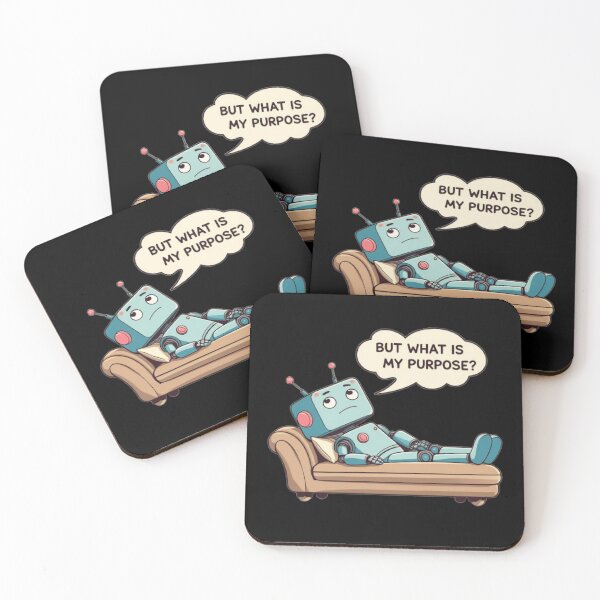 Item preview, Robot What Is My Purpose Funny Existential AI Humor designed and sold by The Junto Shop.