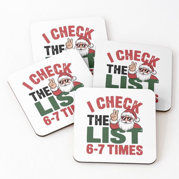 Item preview, Funny Santa: I Check List 6-7 Times, Holiday Humor, Funny Santa Christmas Design designed and sold by Merchall  store.