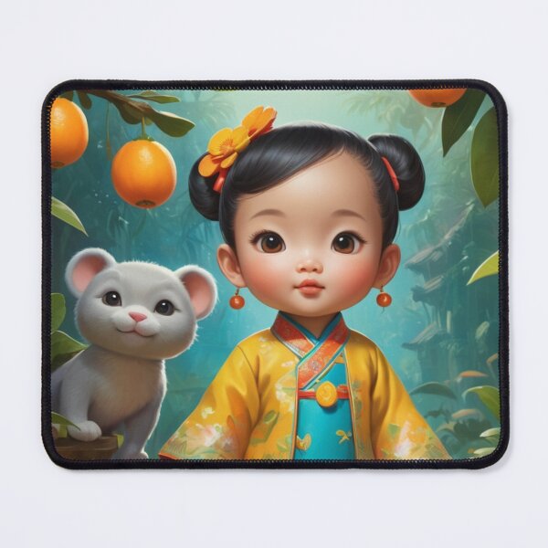 Item preview, Girl and her friend collecting kumquats designed and sold by Sweet Dreams Ambience.