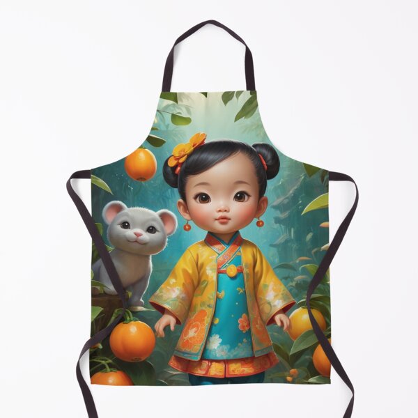 Item preview, Girl and her friend collecting kumquats designed and sold by Sweet Dreams Ambience.