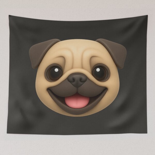 Item preview, Happy Pug Emoji designed and sold by Cats and Other Things.