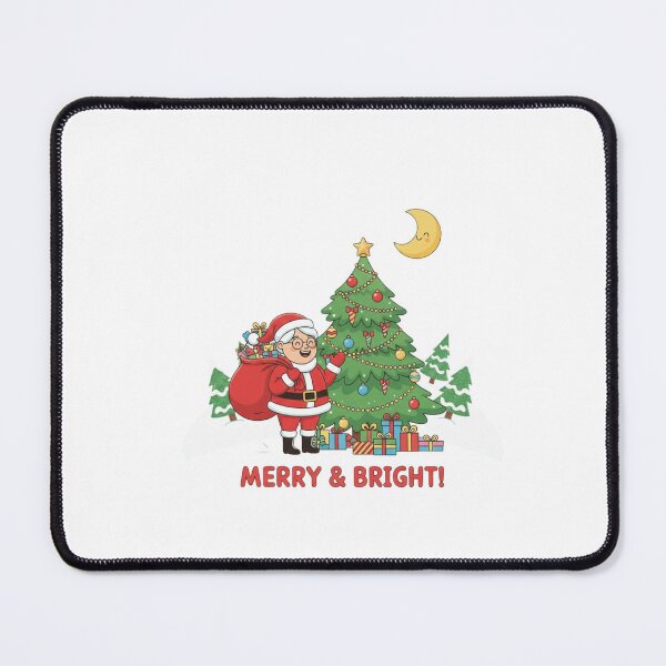 Item preview, Cute Mrs. Claus Mother Christmas with Gifts and Decorated Tree - Merry & Brig designed and sold by Satpura punti baba .