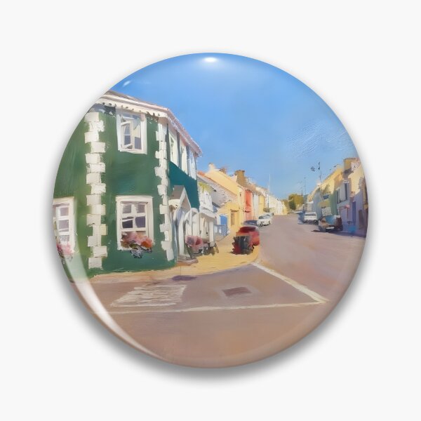 Item preview, Kilcar Main Street oil painting format Co Donegal designed and sold by OliDesigns.