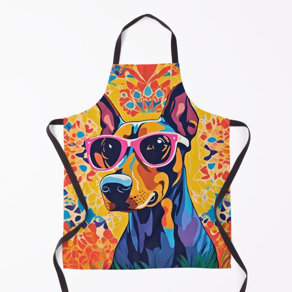 Item preview, Cool Doberman Pinscher Dog Wearing Sunglasses – Whimsical Colorful Abstract Art designed and sold by Kmcantley.