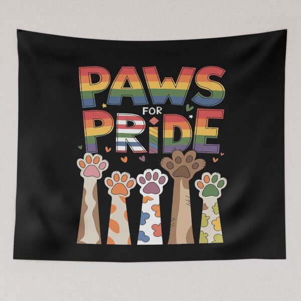 Item preview, Paws For Pride Month LGBTQ Gay Lesbian Pets Cats Dogs Lover  designed and sold by MythWoot.