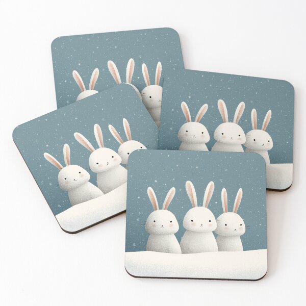 Item preview, Three Lucky White Rabbits - Monthly Good Fortune Charm designed and sold by casualnature.