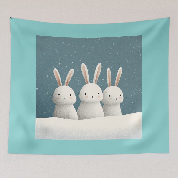 Item preview, Three Lucky White Rabbits - Monthly Good Fortune Charm designed and sold by casualnature.
