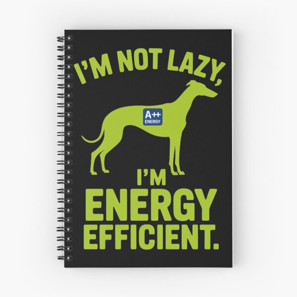 Item preview,  A green energy label parody (like an EPA sticker). A greyhound silhouette with "A++ Energy Rating" designed and sold by 123ks.